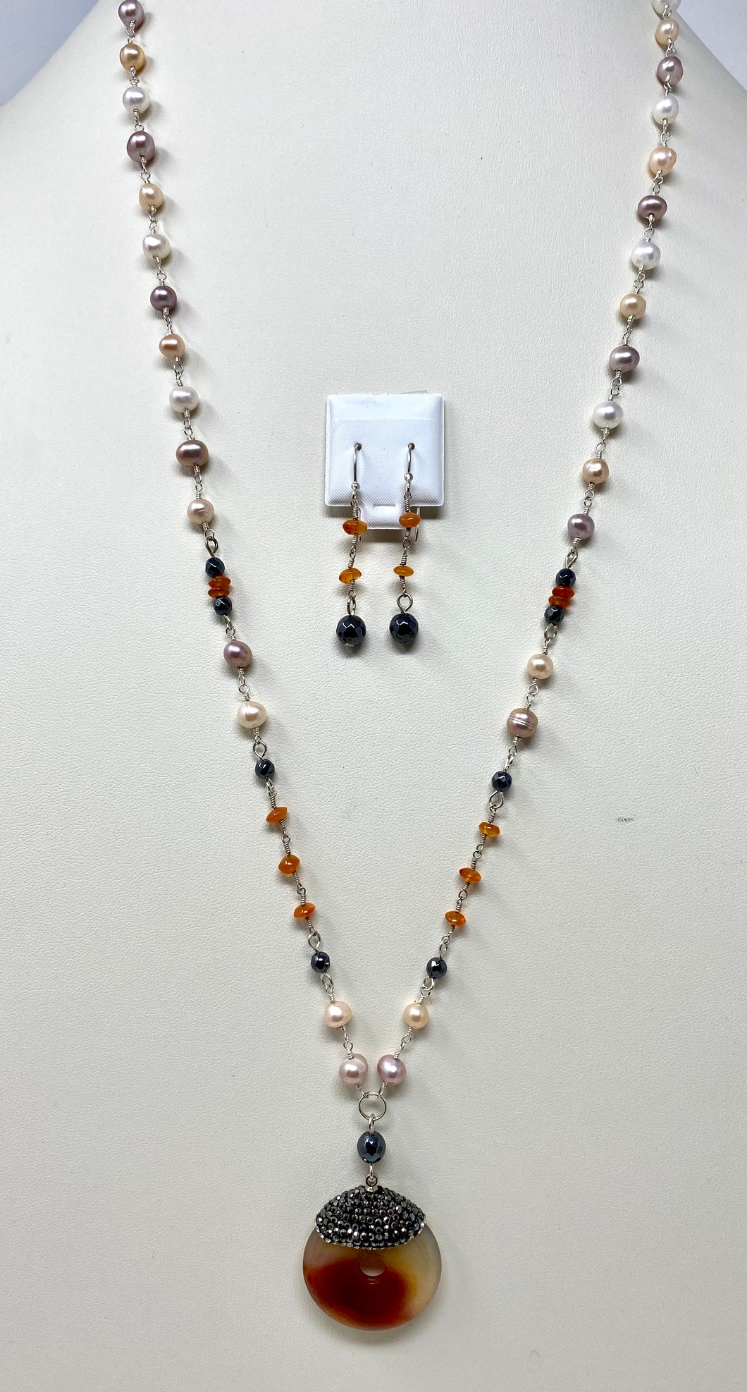 Jasper, Carnelian, Hematite and Pearl