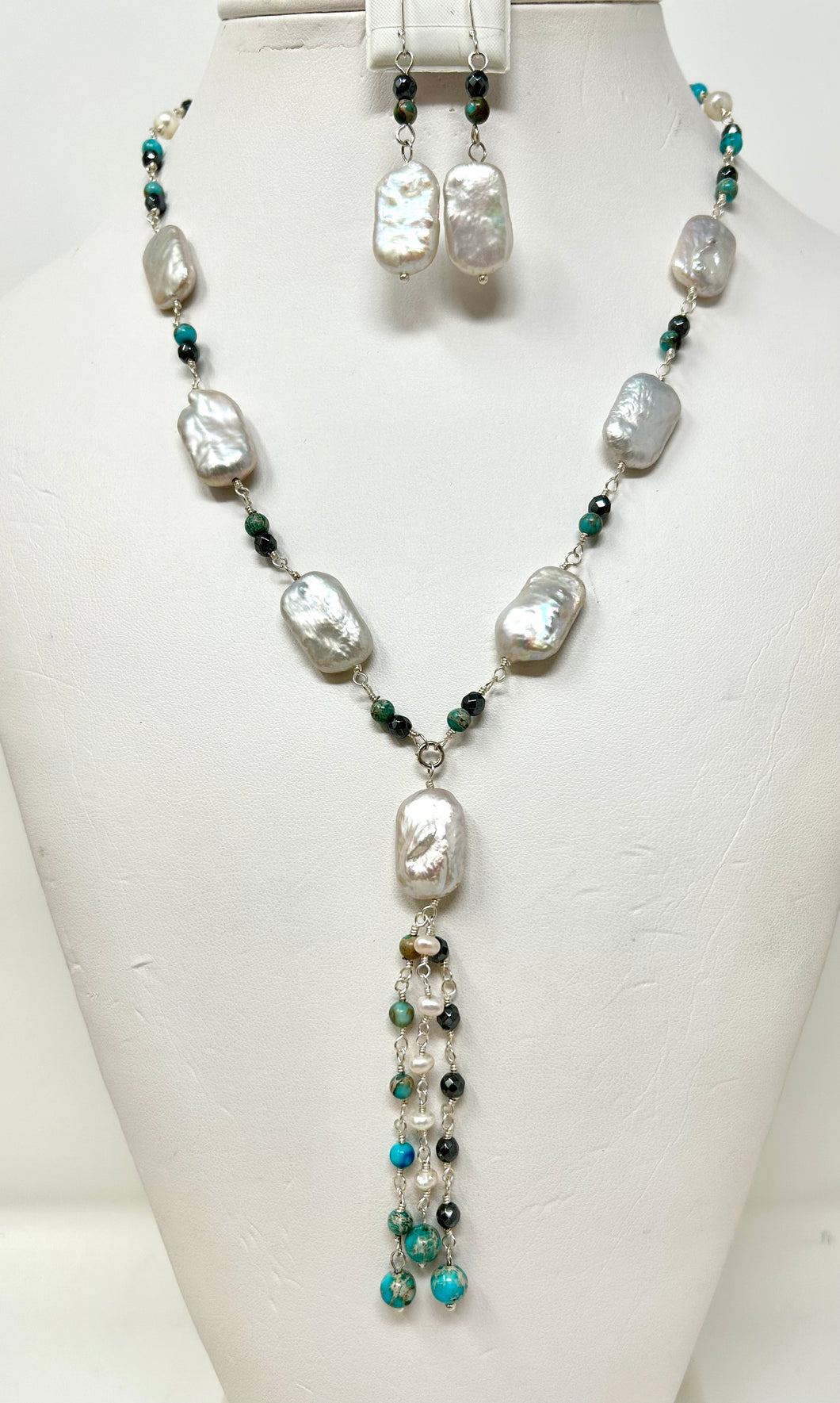 Turquoise, Pearl and Hematite Set