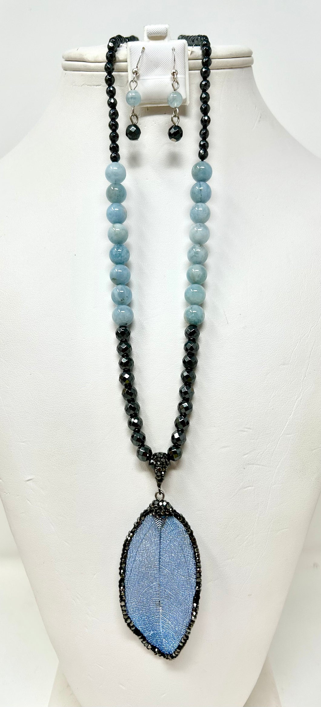 Aquamarine and Hematite Set