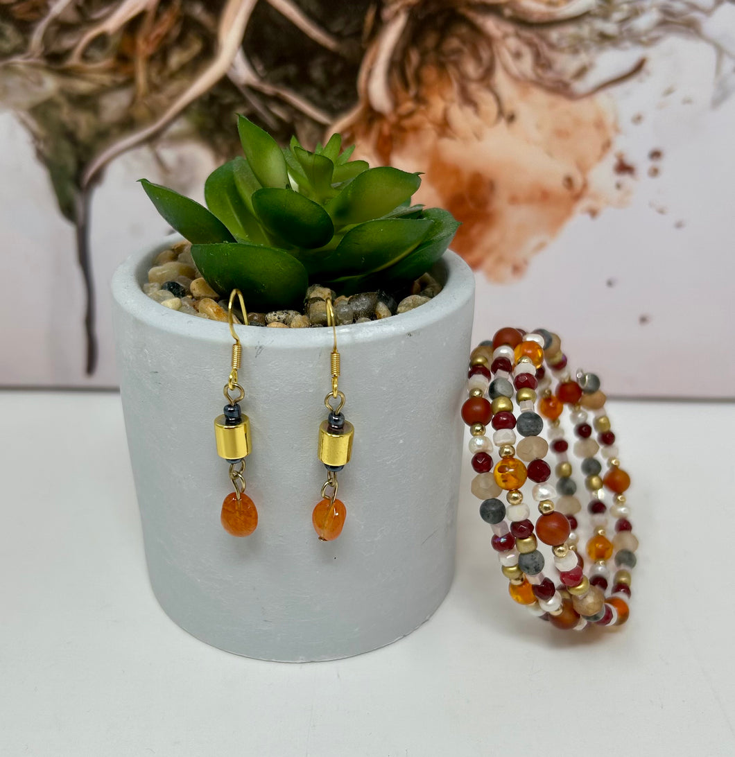 Carnelian, Amber and Agate Set