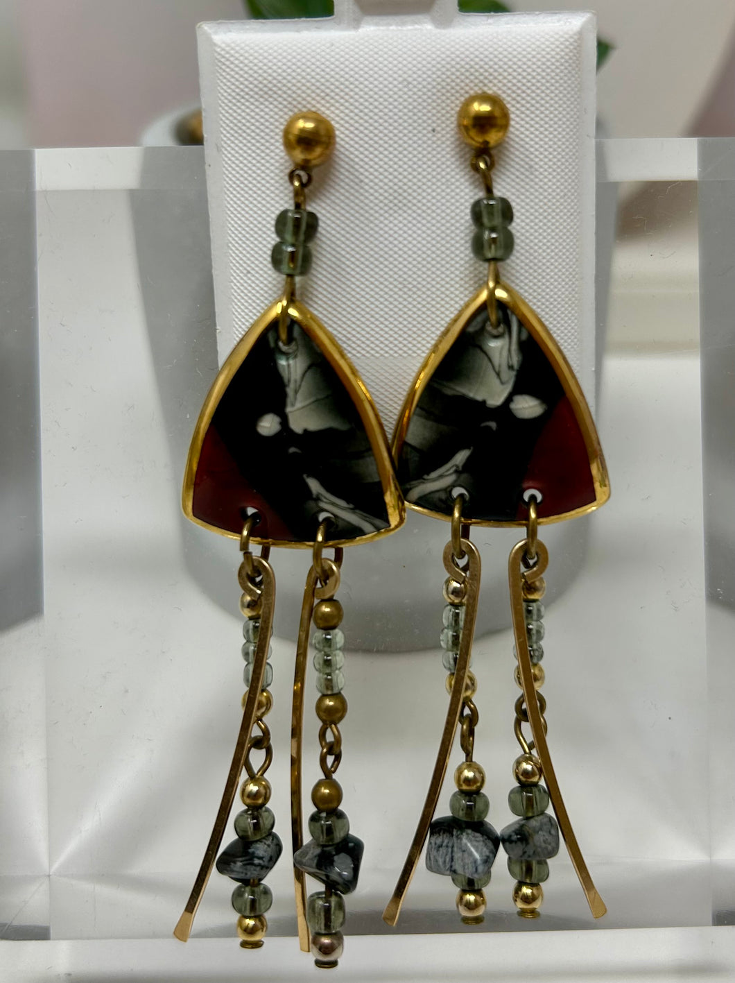 Snowflake Obsidian Earrings