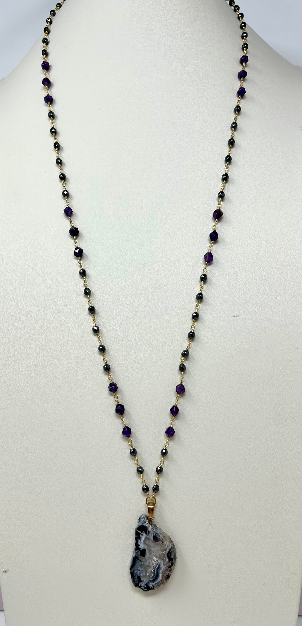 Agate, Amethyst and Hematite Set