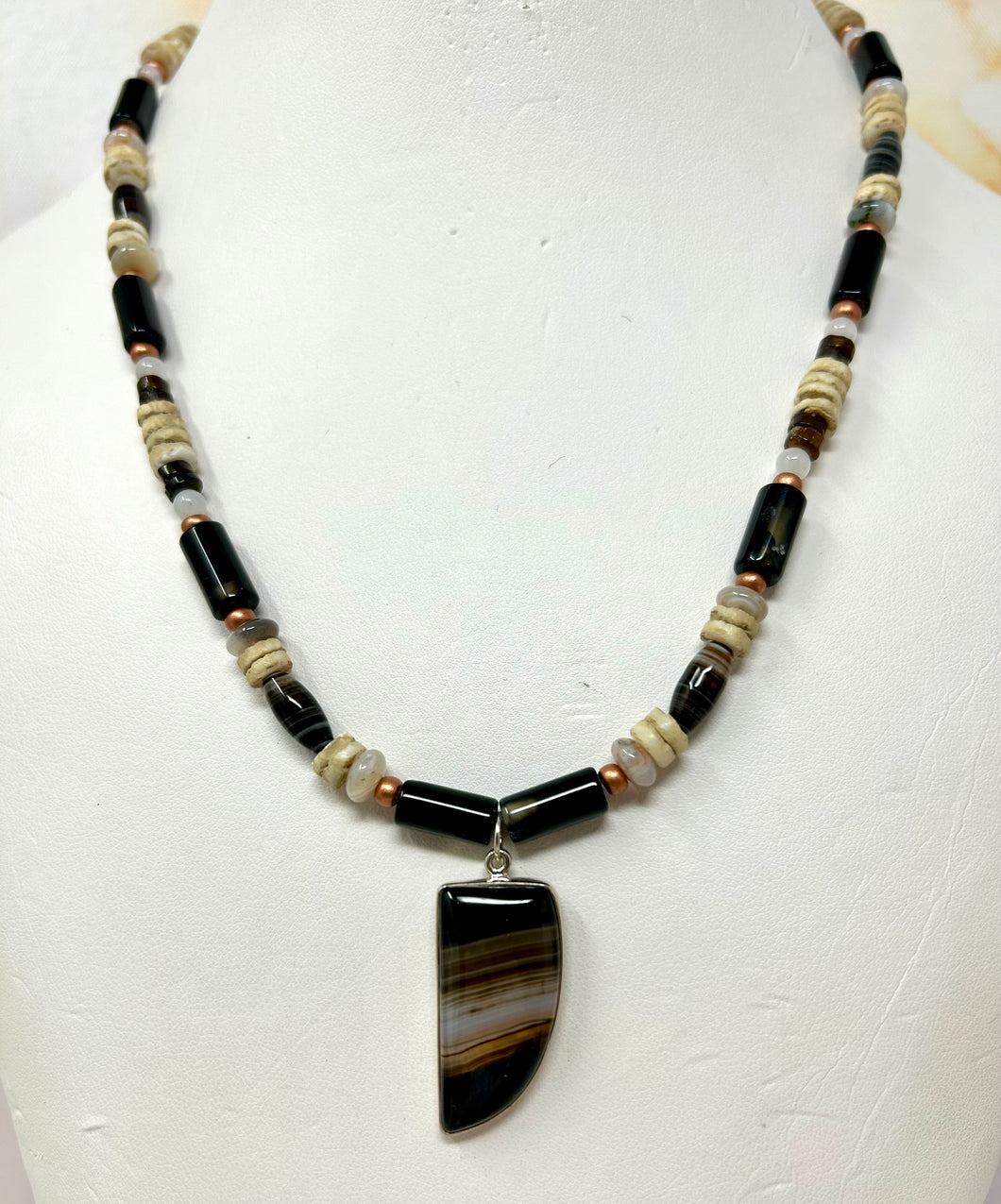 Black Onyx, Moonstone and Agate